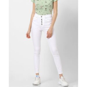 Wissdeal white high rise skinny fit jeans